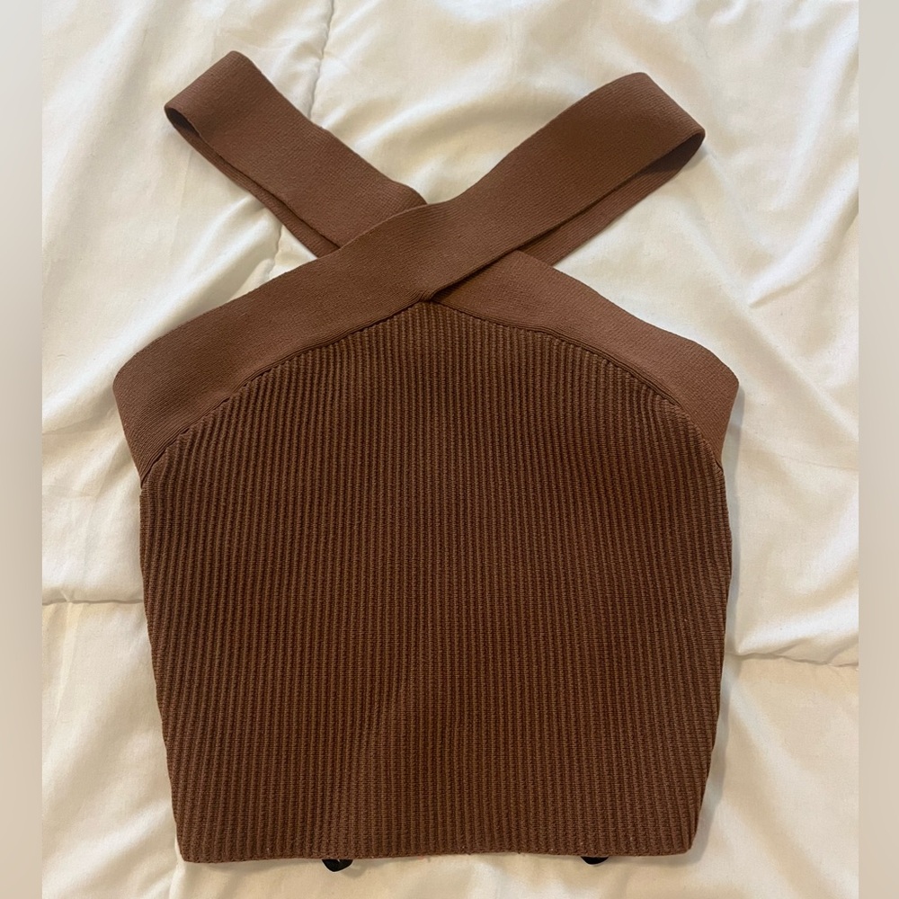 Aritzia Knitted Cross Top